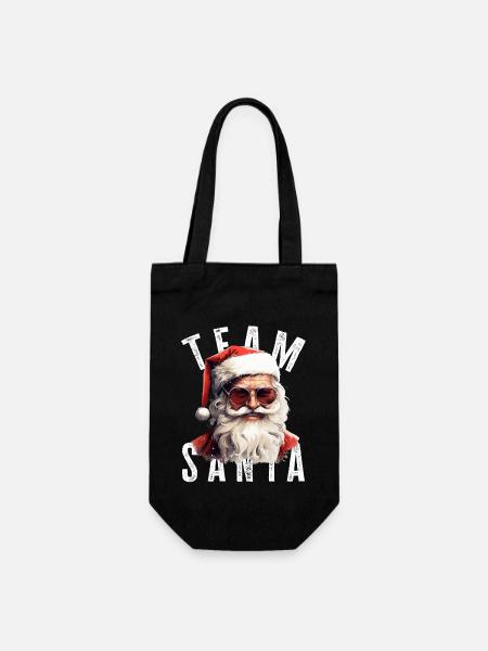 Team Santa Weihnachtsmotiv Weihnachtsmann - Geschenkbeutel für Flaschen - Schwarz