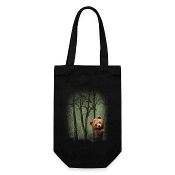 Forest animals Bear in the forest Experience nature Environmental protection - Gift Bag for Bottles - black - Front