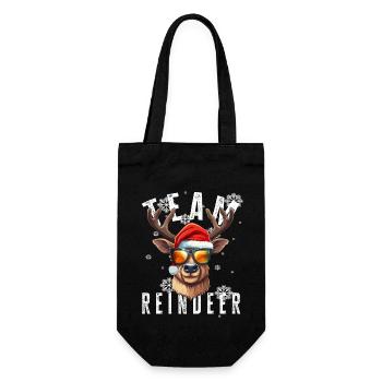 Christmas Motif Reindeer Xmas Team Reindeer - Gift Bag for Bottles - black - Front