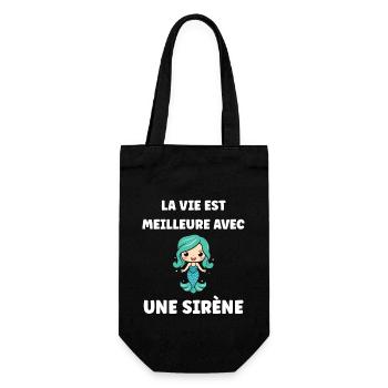 Humour petite sirène - Sac à bouteille - noir - Devant