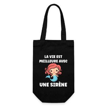 Humour petite sirène - Sac à bouteille - noir - Devant