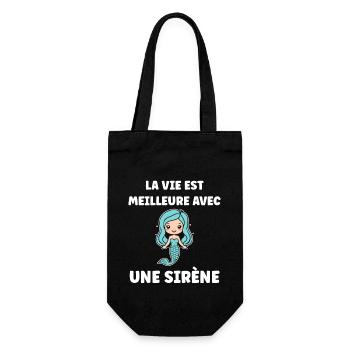 Humour petite sirène - Sac à bouteille - noir - Devant