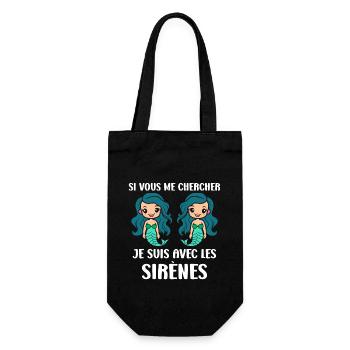 Humour petite sirène - Sac à bouteille - noir - Devant