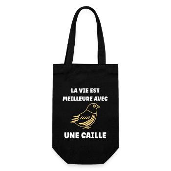 Humour Cailles oiseaux Petite caille - Sac à bouteille - noir - Devant