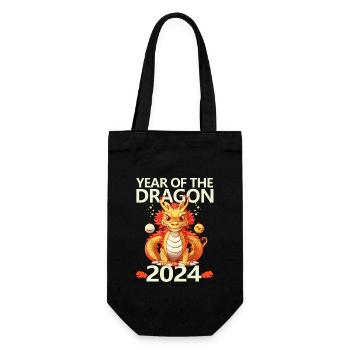 Année du Dragon Joyeux Nouvel An Chinois 2024 - Sac à bouteille - noir - Devant