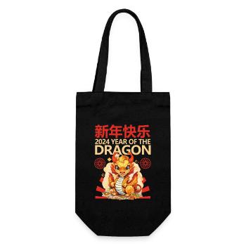 Année du Dragon Joyeux Nouvel An Chinois 2024 - Sac à bouteille - noir - Devant