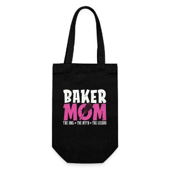 Baker Mom The Idol The Myth Loves Baking Bakers - Gift Bag for Bottles - black - Front