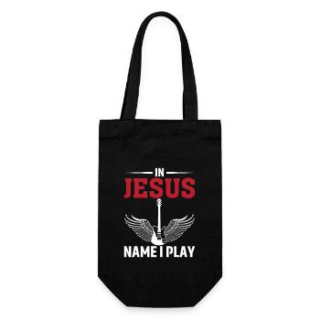 Au nom de Jésus, je joue - Sac à bouteille - noir - Devant