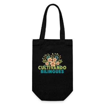 Cultivando Bilingües Spanish Teacher Apparel - Gift Bag for Bottles - black - Front