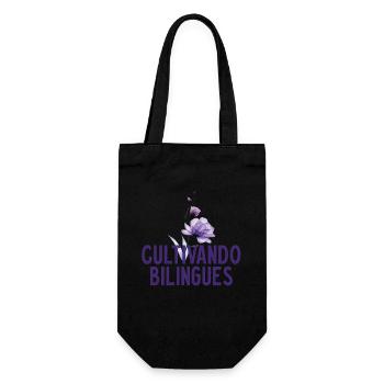 Cultivando Bilingües Spanish Teacher Apparel - Gift Bag for Bottles - black - Front