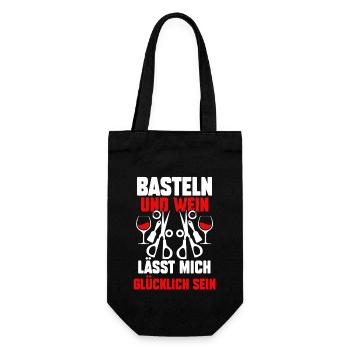Wein Bastler Basteln - Geschenkbeutel für Flaschen - Schwarz - Vorne