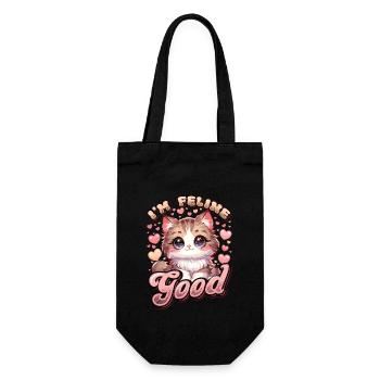 Lustige Katzendame, Katzenmama - Geschenkbeutel für Flaschen - Schwarz - Vorne