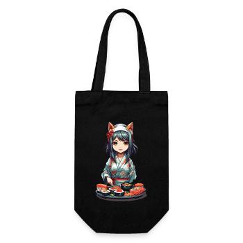 Anime Sushi Master Kawaii Fille Kemonomimi - Sac à bouteille - noir - Devant