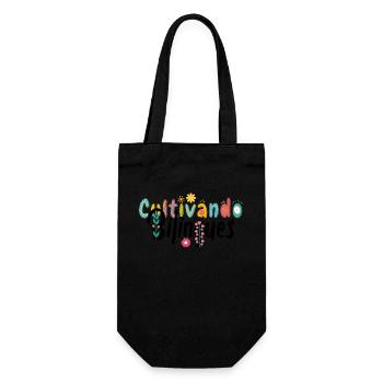 Cultivando Bilingües Spanish Teacher Apparel - Gift Bag for Bottles - black - Front