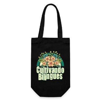 Cultivando Bilingües Spanish Teacher Apparel - Gift Bag for Bottles - black - Front