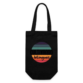 Cultivando Bilingües Spanish Teacher Apparel - Gift Bag for Bottles - black - Front
