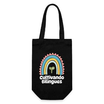 Cultivando Bilingües Spanish Teacher Apparel - Gift Bag for Bottles - black - Front