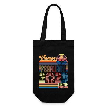 Birthday February 2023. Gift February 2023. - Gift Bag for Bottles - black - Front