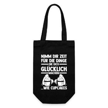 Backen Cupcakes - Geschenkbeutel für Flaschen - Schwarz - Vorne