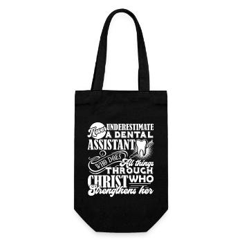 Never Underestimate A Dental Assistant - Gift Bag for Bottles - black - Front