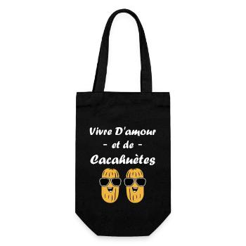 Cacahuètes Humour petite cacahuète - Sac à bouteille - noir - Devant