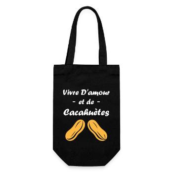 Cacahuètes Humour petite cacahuète - Sac à bouteille - noir - Devant