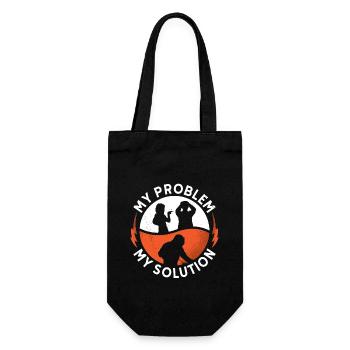 Welder My Problem My Solution Pictogram Dad Mom - Geschenkbeutel für Flaschen - Schwarz - Vorne