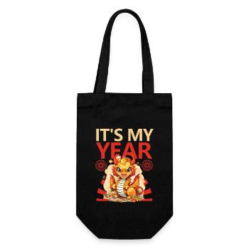 Year Of The Dragon Happy Chinese New Year 2024 - Geschenkbeutel für Flaschen - Schwarz - Vorne