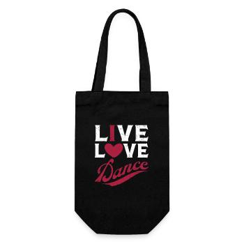 Live Love Dance Lustige Tanzliebhaberin Tänzerin - Geschenkbeutel für Flaschen - Schwarz - Vorne