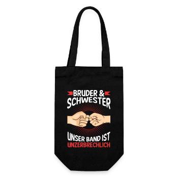 Geschwister Bruder und Schwester - Geschenkbeutel für Flaschen - Schwarz - Vorne