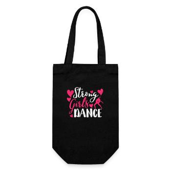 Strong girl dance lover. Funny Dancing - Gift Bag for Bottles - black - Front