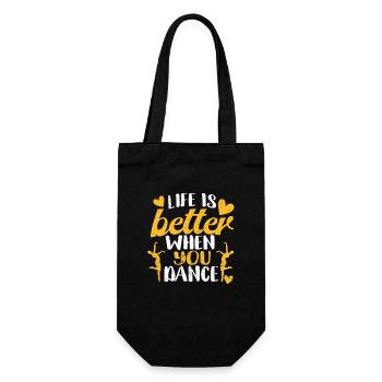 Life is better when you dance. Jollier - Gift Bag for Bottles - black - Front