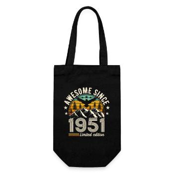 Geburtstag Vintage 1951 Retro 73. Jahre - Geschenkbeutel für Flaschen - Schwarz - Vorne