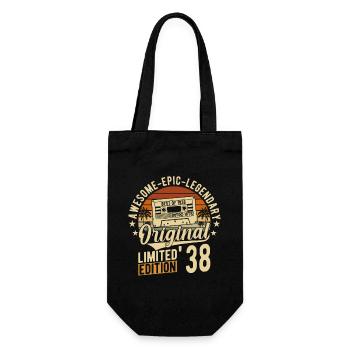 Vintage Birthday Joy 1938 - Gift Bag for Bottles - black - Front