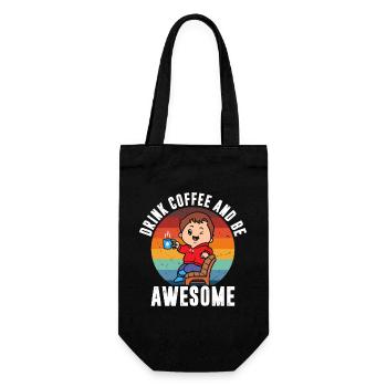 Drink coffee and be great - Gift Bag for Bottles - black - Front