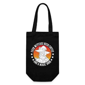 Even witches need coffee - Gift Bag for Bottles - black - Front