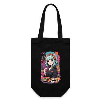 Anime Sushi e-Girl Goth Pastel Style Design - Sac à bouteille - noir - Devant