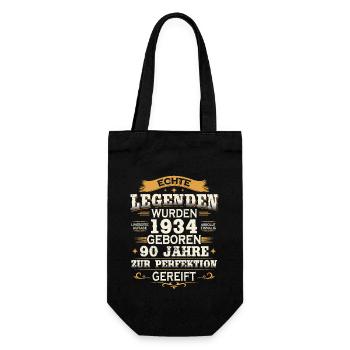 Legenden Geboren 1934, 90 Jahre Geburtstag - Geschenkbeutel für Flaschen - Schwarz - Vorne
