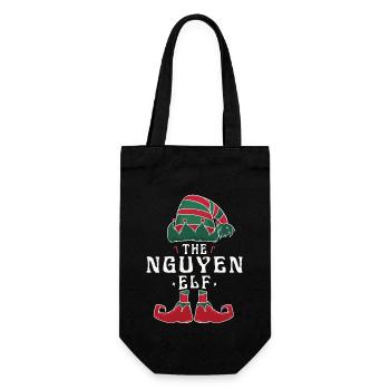Nguyen Elf Familie Passende Gruppe Weihnachten Mama - Geschenkbeutel für Flaschen - Schwarz - Vorne