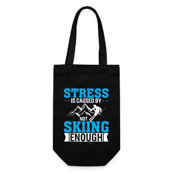 Stress is caused by not skiing enough - Gift Bag for Bottles - black - Front