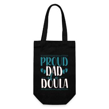 Doula Birth Worker Dad Proud Dad - Geschenkbeutel für Flaschen - Schwarz - Vorne