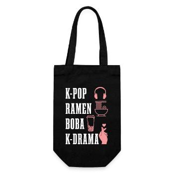 K-Pop Fan Geschenk Koreanische Popmusik - Geschenkbeutel für Flaschen - Schwarz - Vorne