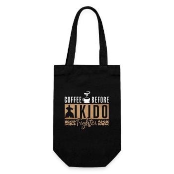 Aikido Fighter Coffee Martial Artist Coffee Lover - Gift Bag for Bottles - black - Front