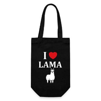 Humour mignon petit lama - Sac à bouteille - noir - Devant