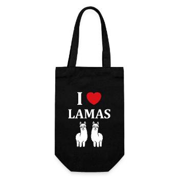 Humour mignon petit lama - Sac à bouteille - noir - Devant