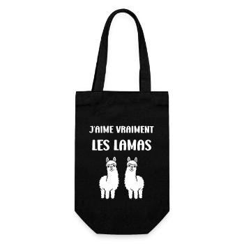 Humour mignon petit lama - Sac à bouteille - noir - Devant