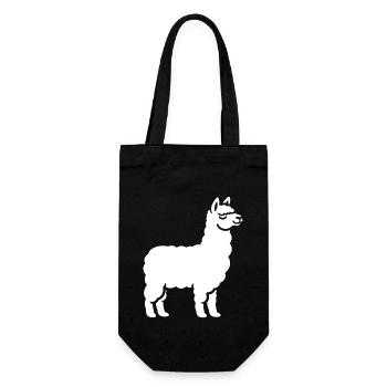 Niedlicher kleiner Lama-Humor - Geschenkbeutel für Flaschen - Schwarz - Vorne