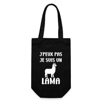 Humour mignon petit lama - Sac à bouteille - noir - Devant