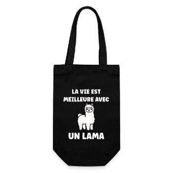 Humour mignon petit lama - Sac à bouteille - noir - Devant