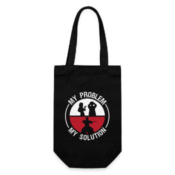 Aikido Fighter My Problem My Pictogram Dad Aikido - Geschenkbeutel für Flaschen - Schwarz - Vorne